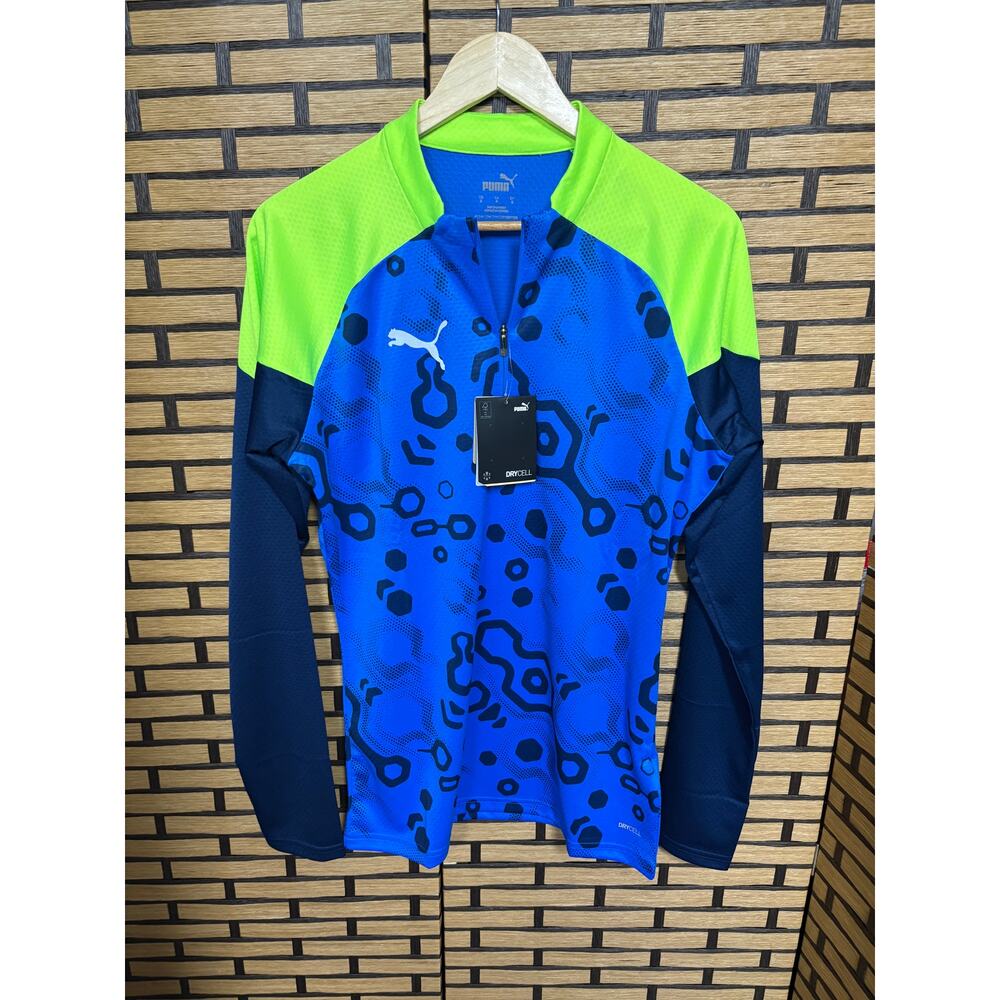 Puma Blue And Green Slim Fit Pullover Size Small